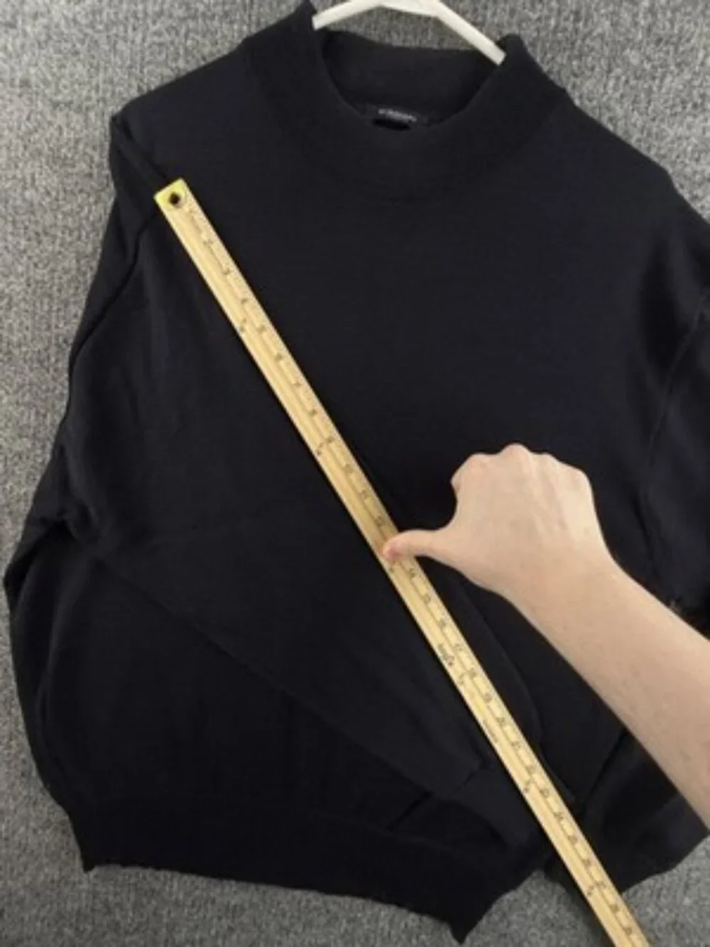 Burberry London Blue Sweater Logo Pullover 22 Medium Wool Long Sleeve Men Knit